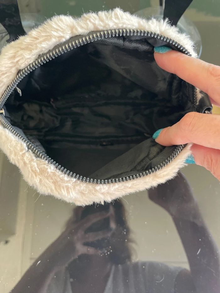 Petit sac, fausse fourrure blanc - photo numéro 8