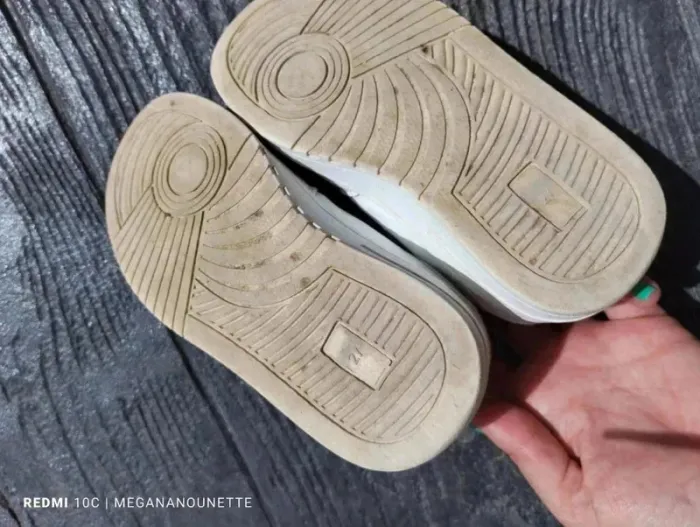 👟Baskets sneackers à plateforme blanche et doré Pointure 27 UNYK - photo numéro 5