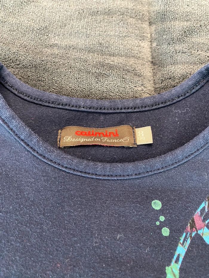 Tee shirt marine papillon catimini 8ans - photo numéro 2