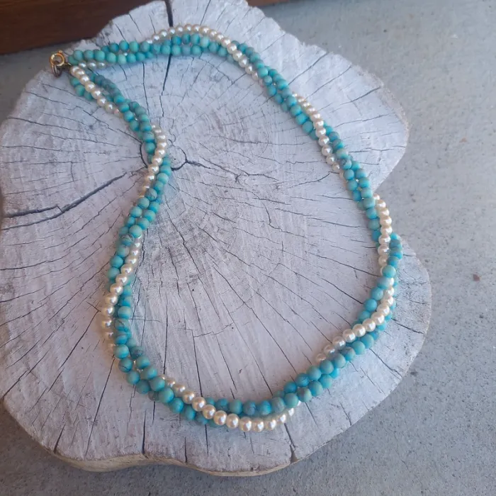 Vintage collier torsadé perles - photo numéro 2