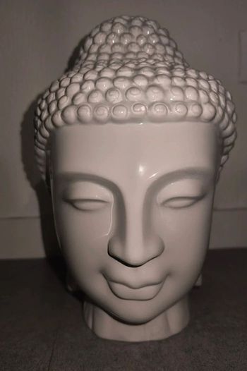 🪷 Tête décorative Bouddha en dolomite 27 cm – Style zen & élégant