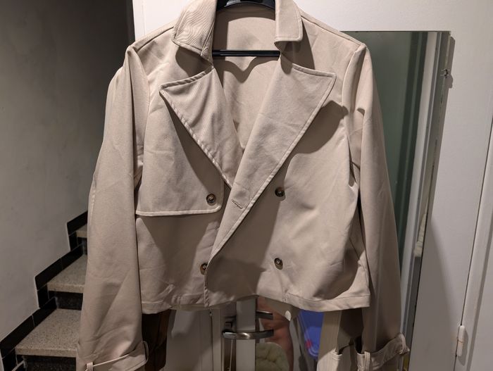 Trench court tendance beige taille M - photo numéro 3