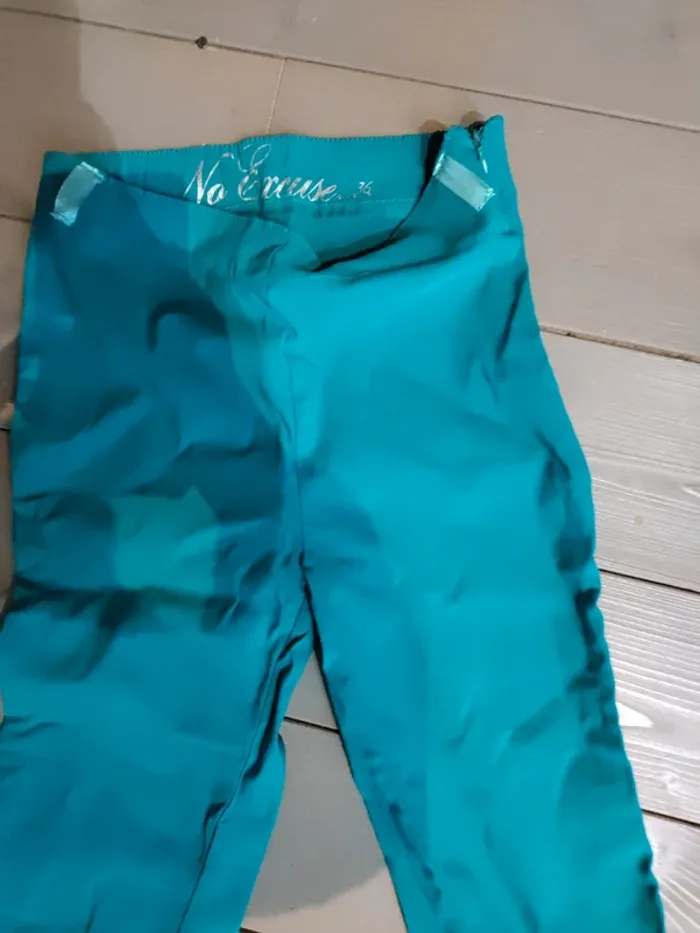 Pantacourt extensible turquoise - photo numéro 2