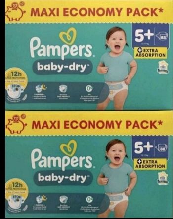 2 cartons de couches pampers taille 5+
