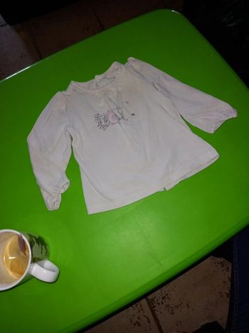 Tee shirt manche longue blanc 18 mois
