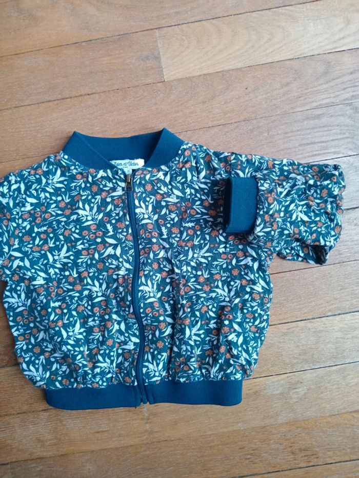Gilet fille fleuri Eden et Victor 2 ans (88 cm)