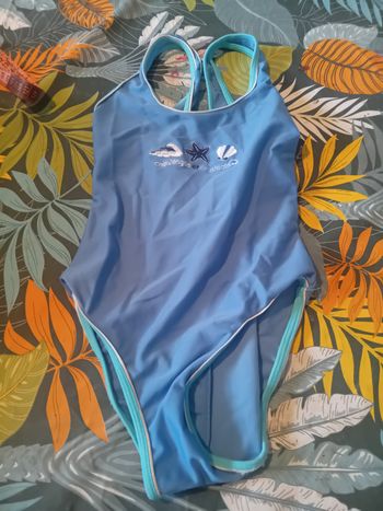 Maillot de bain 1 pièce bleu fille
