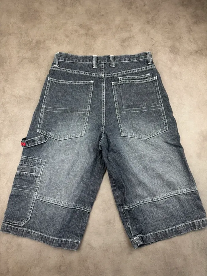Short Baggy Y2k 90’s Vintage Gris Noir Délavé Taille S - photo numéro 6