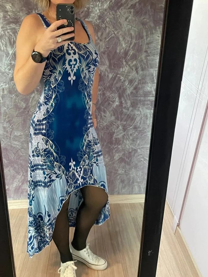 Superbe robe 2 longueurs bleue - photo numéro 2