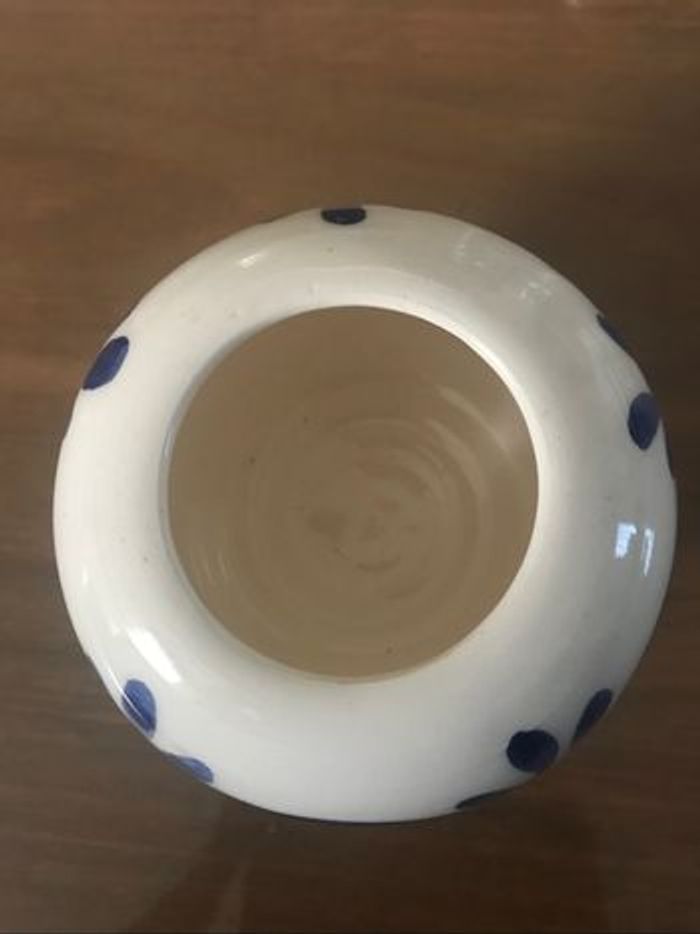 Sucrière blanc/bleu motif floral - photo numéro 2
