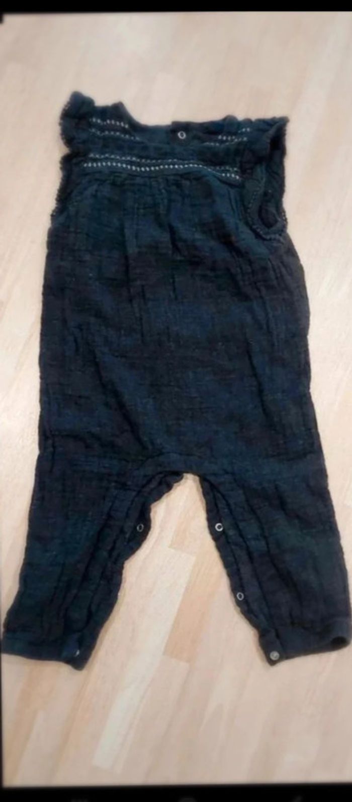 Combinaison  fille  effet  froissé gris  foncé  18 mois
