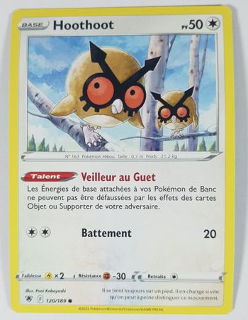 Carte Pokemon Hoothoot 120/189 ● Astres Radieux FR ©