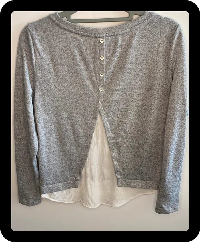 Pull chemise dos ouvert