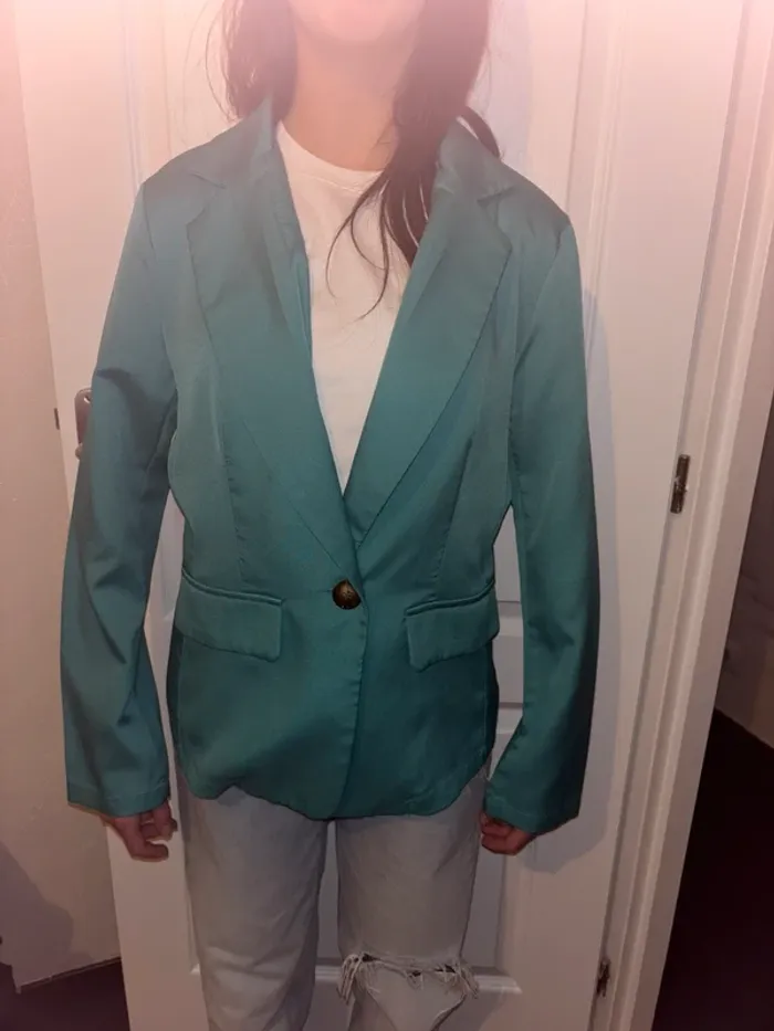 Veste style tailleur turquoise