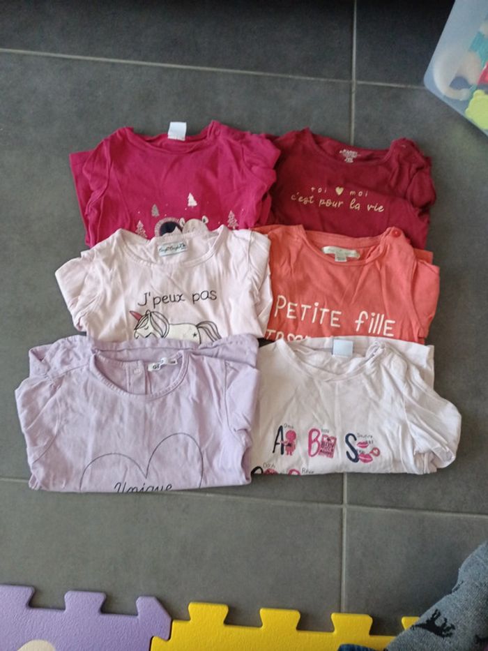 Lot tee shirts, manches longues, 24 mois