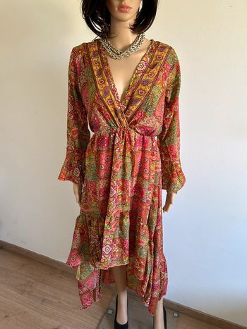 Robe longue neuve asymétrique Corte Hindu taille unique