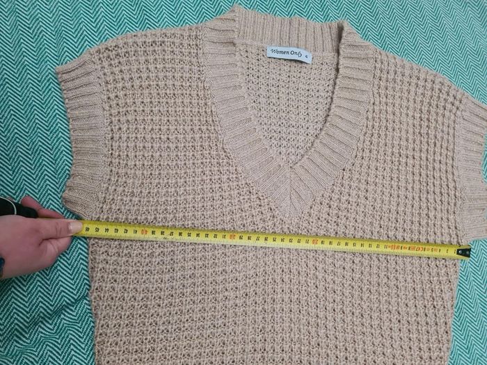 Pull sans Manche beige En maille - photo numéro 5