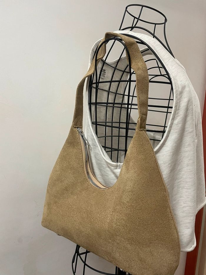 Sac à épaule pour femme de style coréen en daim, sac à main en cuir synthétique - photo numéro 2