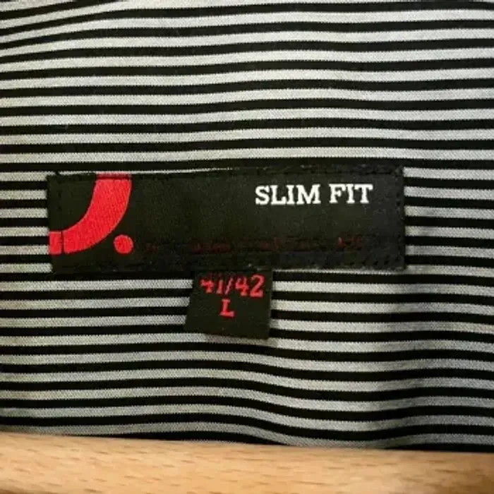 Chemise homme L rayée noire et blanche coupe slim fit, manches longues col classique V031 - photo numéro 10