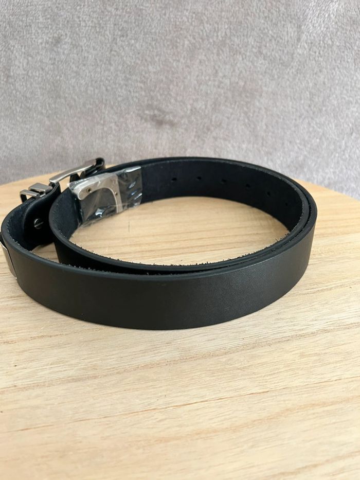 Ceinture en cuir noir taille 105 cm - photo numéro 2