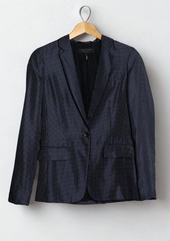 Veste blazer motif pois Blazer jacket polka dots 100% soie silk Rag & Bone Size  XS