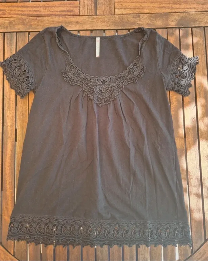 Blouse noire Manches courtes Blancheporte T.38/40 - photo numéro 4