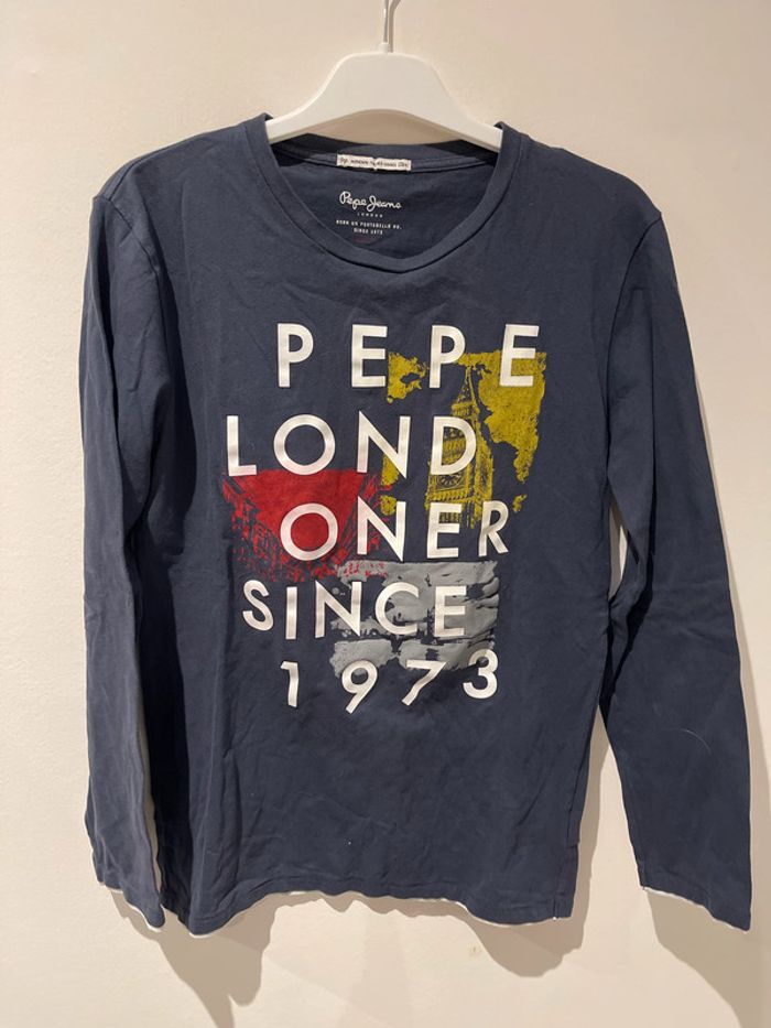 T-shirt manches longues 16 ans pépé jean marine