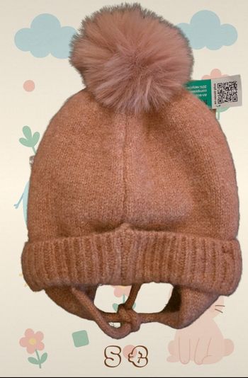 🧸 Bonnet bébé Tape à l’Œil 3-9 mois – rose poudré | hiver chaud | neuf avec étiquette 🎀