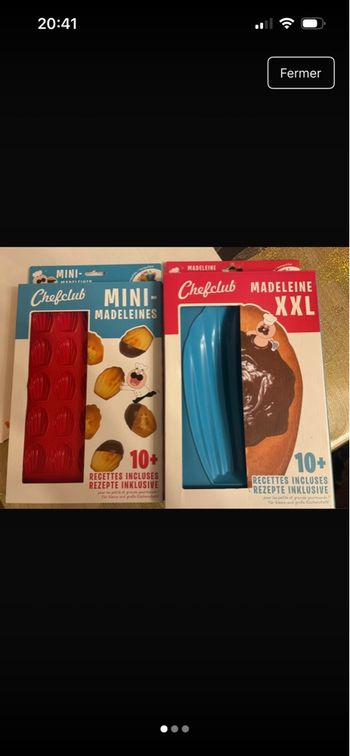 Chefclub coffret de 2 moules à madeleines 