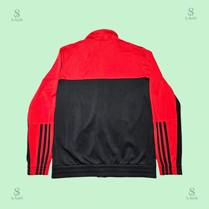 Veste de survêtement Adidas rouge et noire – 13-14 ans (164 cm) logo 3 bandes – sport junior - photo numéro 2