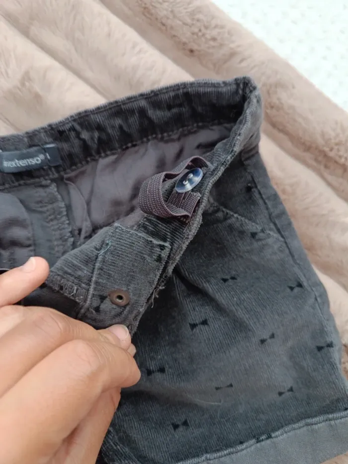 🔸 Magnifique Short Noir en Velours côtelé Fille In Extenso 4 ans🔸 - photo numéro 3