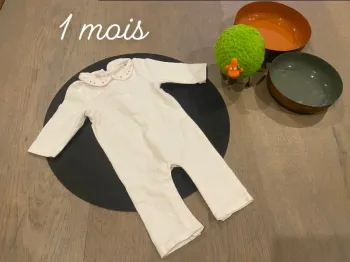 Combinaison 1 mois Obaibi blanche