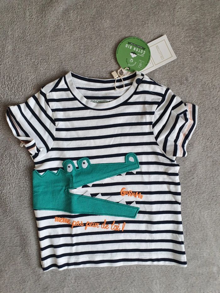 T-shirt rayé crocodile