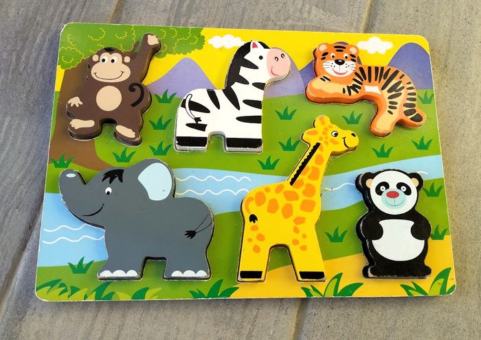 Jouet éducatif en bois puzzle jungle - photo numéro 2
