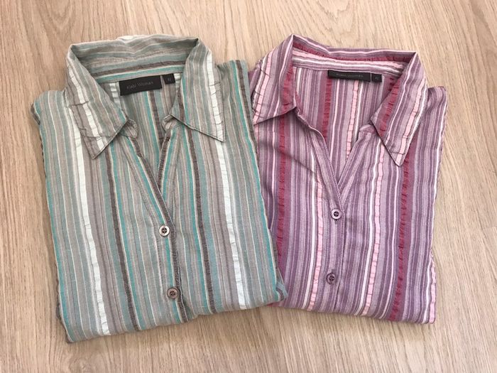 Lot 2 chemises femme été manches 3/4 taille 42