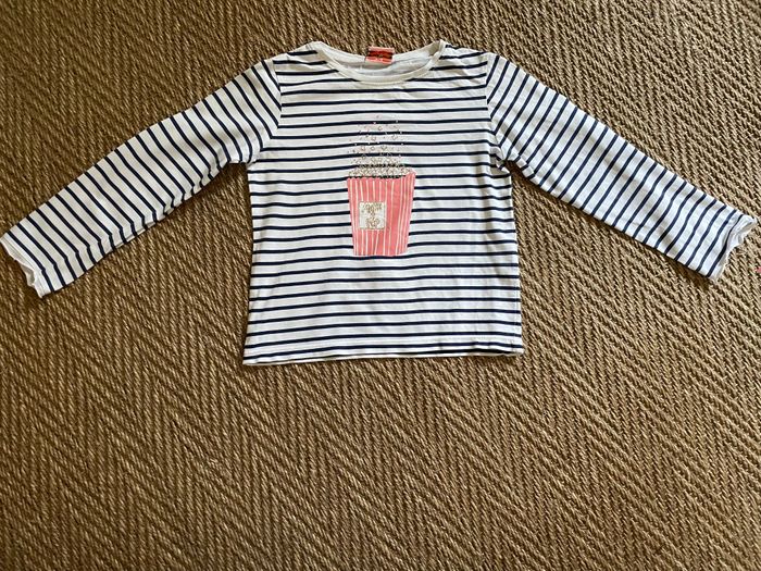 T-shirt marinière manches longues fille TAO 4 ans