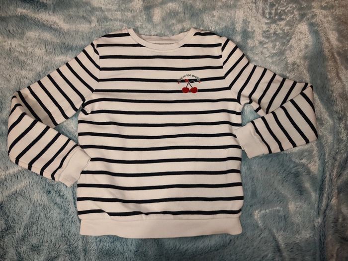 Sweat cerise marinière