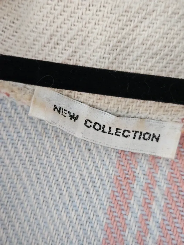 Veste chemise à carreaux pastel rose bleue et blanche/crème New Collection taille 38 / M - photo numéro 3