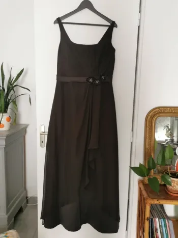 Robe longue de danse de salon / soirée – Chocolat