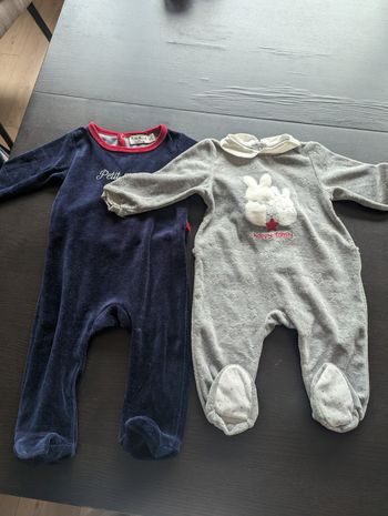 Lot pyjamas 6 mois velours