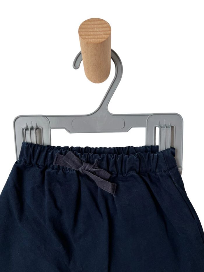 Pantalon bébé bleu marine, intérieur milleraies rouge - Petit Bateau 0 mois - photo numéro 2