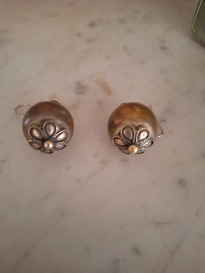 Boucles d'oreilles en métal vieilli - photo numéro 6