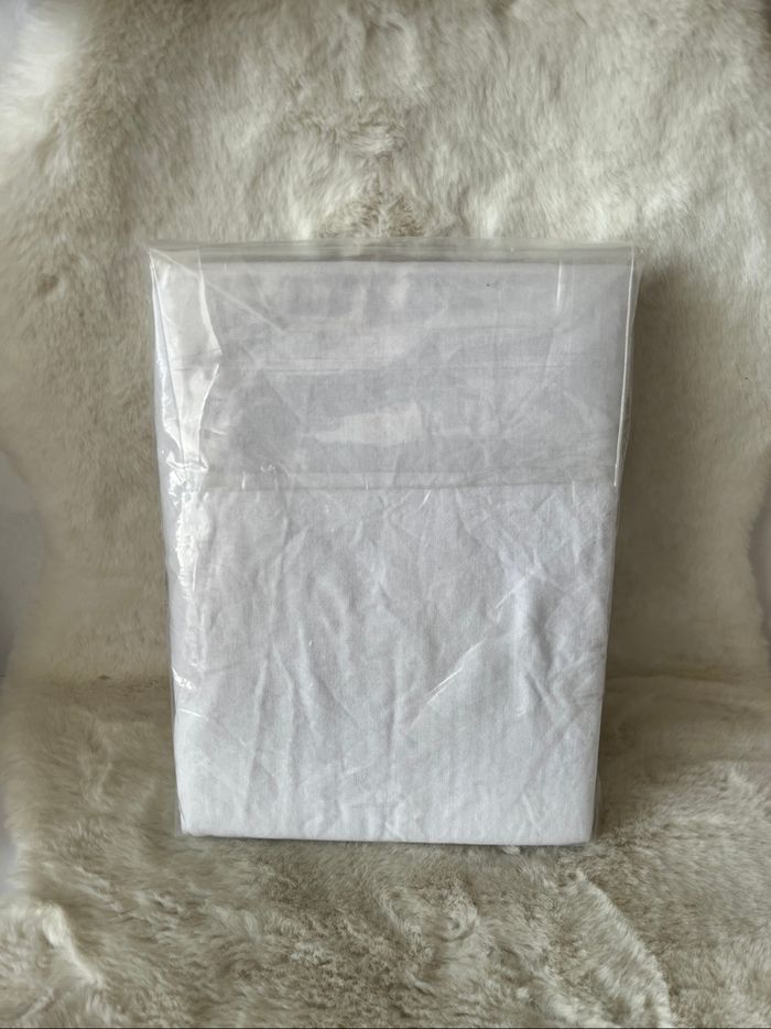 Protège matelas, drap housse blanc 90 x 190 cm, 100% coton - photo numéro 3