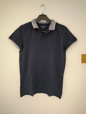 Polo bleu avec col taille 14 ans In Extenso
