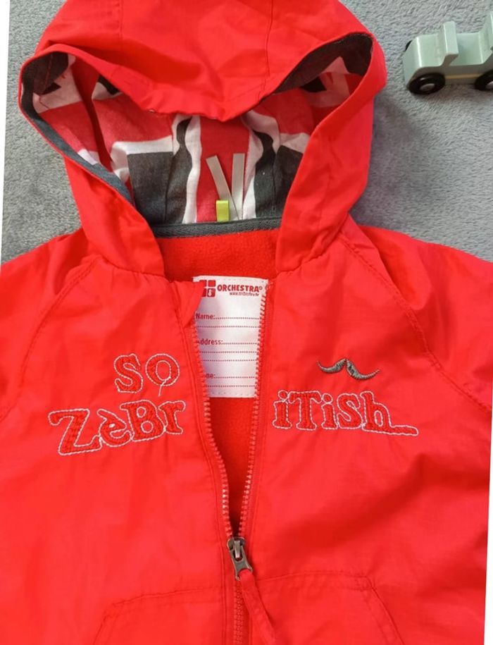Veste zippée à capuche doublée polaire 6 mois Orchestra - photo numéro 2