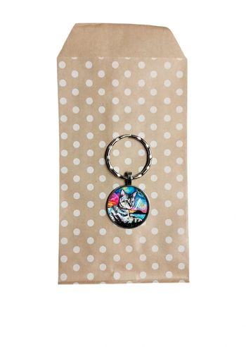 Porte-clés Chat avec pochette cadeau