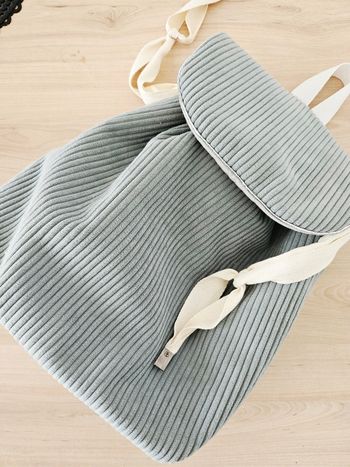 Sac à dos cotelé Vert d'eau