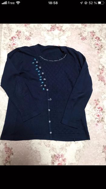 Pull tricot marine femme