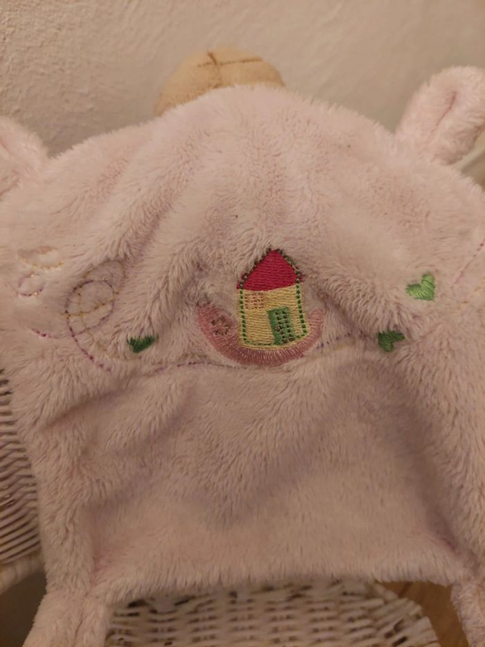 Doudou mouchoir ourson rose nicotoy - photo numéro 3