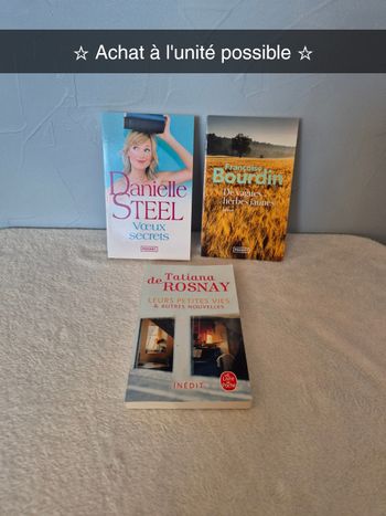 Lot de 3 livres - danielle steel - fraçoise bourdin - j'ai lu - pocket